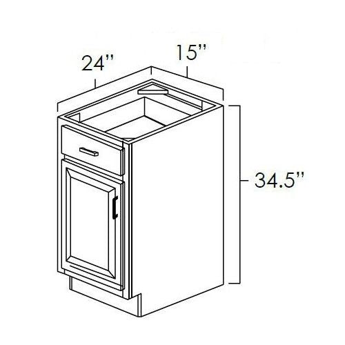 Saddle Brown 15" Base Cabinet