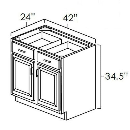 White Slim Shaker 42" Base Cabinet