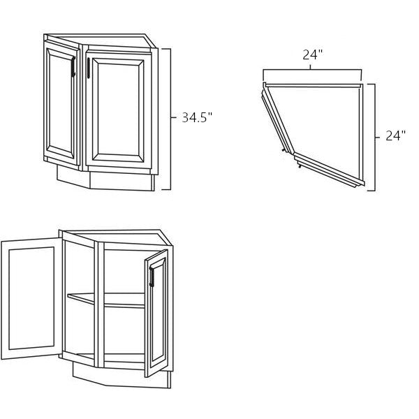 Toffee Shaker 24" Base End Cabinet