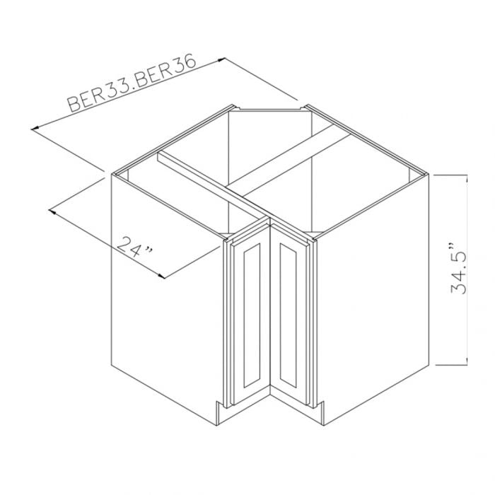 Natural Shaker 36" Base Easy Reach Corner Cabinet