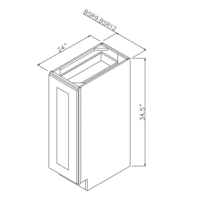 Sage Green Shaker 9" Full Height Door Base Spice Rack