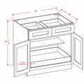 Classic White 33" Base Cabinet w/ 1 Rollout Shelf