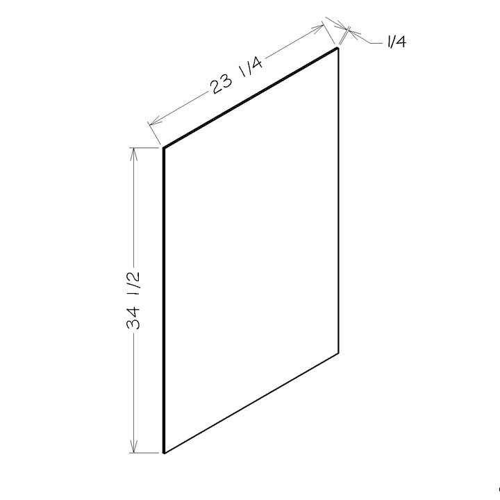 White Shaker 23 1/4"W x 34 1/2"H Base Skin Panel