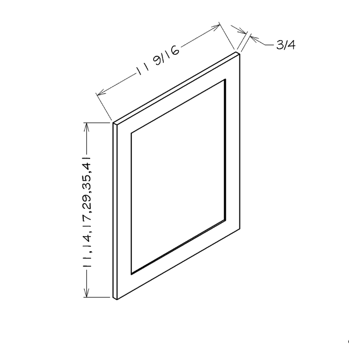 White Shaker 11-1/2"W x 29"H Wall Decorative Door Panel