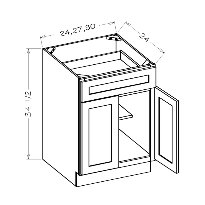 Toffee Shaker 24" Base Cabinet
