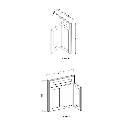 White Shaker 36" Diagonal Sink Front