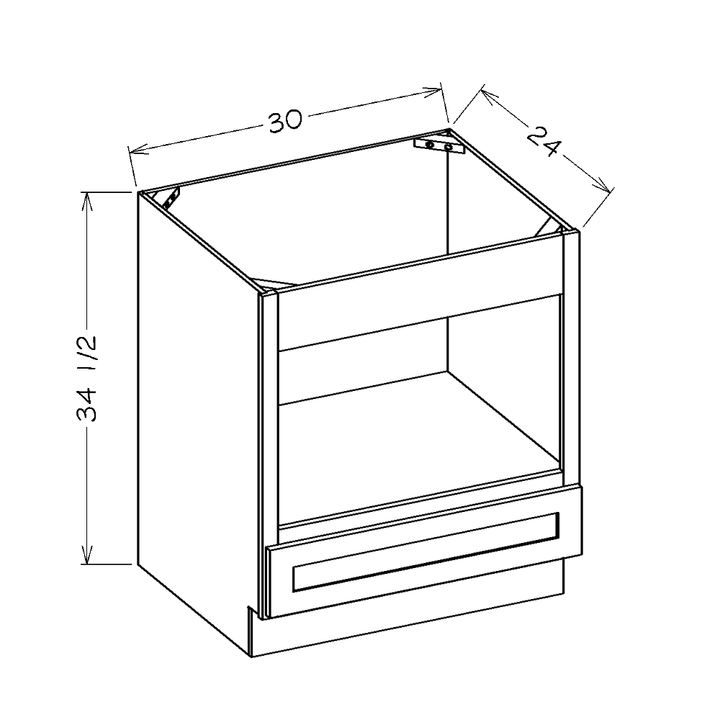 White Shaker 30" Microwave Base Cabinet