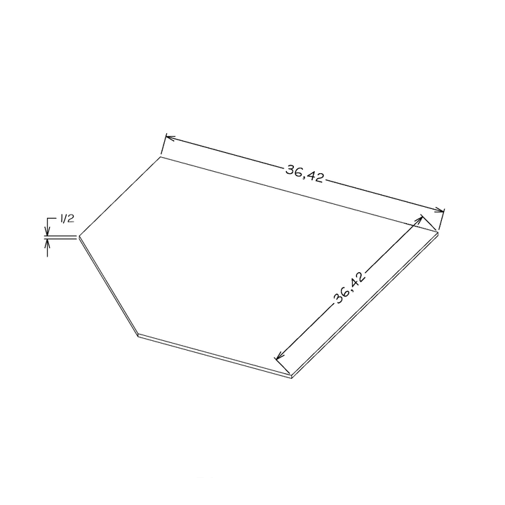 White Shaker 42" Diagonal Corner Sink Base Floor