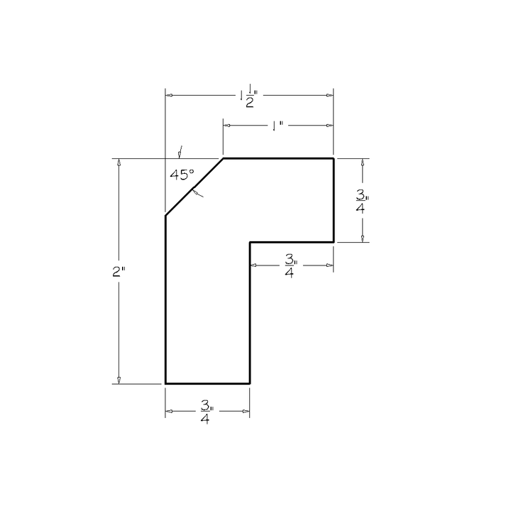 White Shaker 8' Angle Light Rail Molding