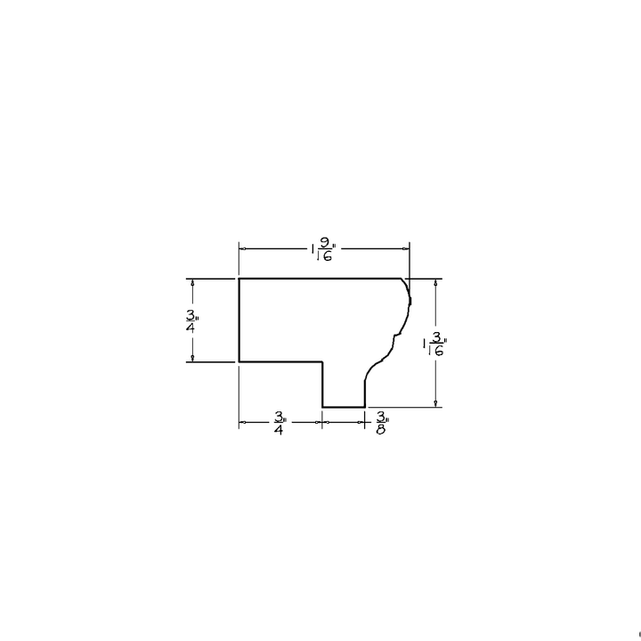 White Shaker 8' Light Rail Molding