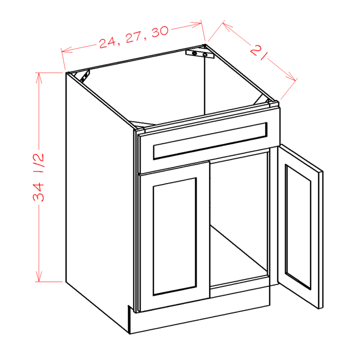 Dove Shaker 27" Bathroom Vanity Sink Base