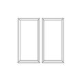 Natural Shaker 36" x 42" Wall Cabinet Plain Glass Doors