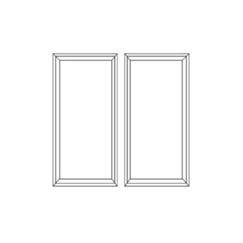 Natural Shaker 36" x 36" Wall Cabinet Plain Glass Doors