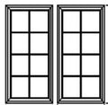 Sage Green Shaker 30" x 36" Double Glass Mullion Doors