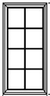Sage Green Shaker 15" x 36" Single Glass Mullion Door