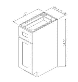 15 Inch Hickory Shaker Single Sink Bathroom Vanity