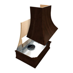 Wood Range Hood With Curved Strapped Front and Decorative Trim - 30" 36" 42" 48" 54" and 60" Widths Available