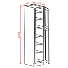 White Slim Shaker 18"W X 90"H Wall Pantry