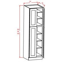 Sage Green 24"W X 96"H Wall Pantry