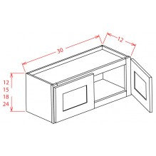 White Slim Shaker 30"W X 12"H Wall Cabinet