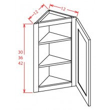 Classic White 12"W X 42"H Angle Wall Cabinet