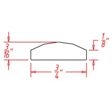 White Slim Shaker 3/16"D X 3/4"H X 96"W Batten Moulding