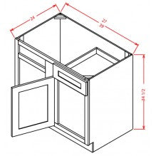 Sage Green 36 1/2" - 43" Blind Base Corner Cabinet