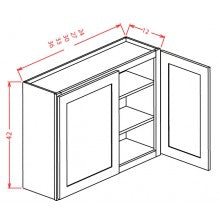 Classic White 36"W X 42"H Wall Cabinet