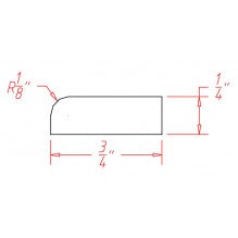 Saddle Brown 1/4"D X 3/4"H X 96"W Scribe Moulding