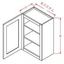 Classic White 18"W X 30"H Wall Cabinet