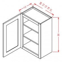 Saddle Brown 18"W X 30"H Wall Cabinet