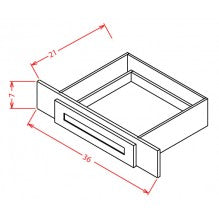 Saddle Brown 36"W X 7"H X 21"D Knee Drawer