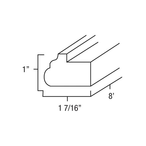 Natural Shaker 8' Light Rail Molding