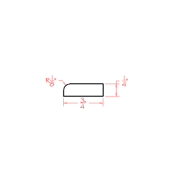 White Slim Shaker 1/4"D X 3/4"H X 96"W Scribe Moulding