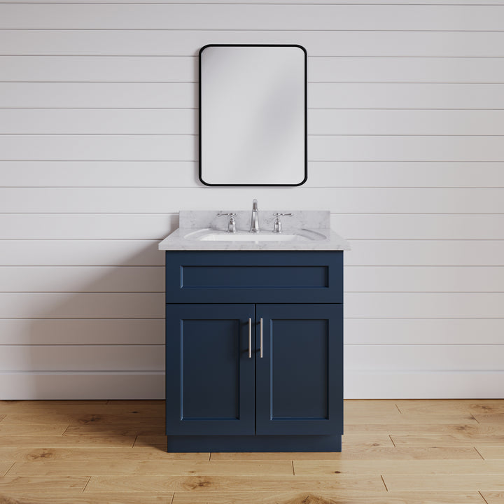 24 Inch Navy Blue Shaker Single Sink Bathroom Vanity