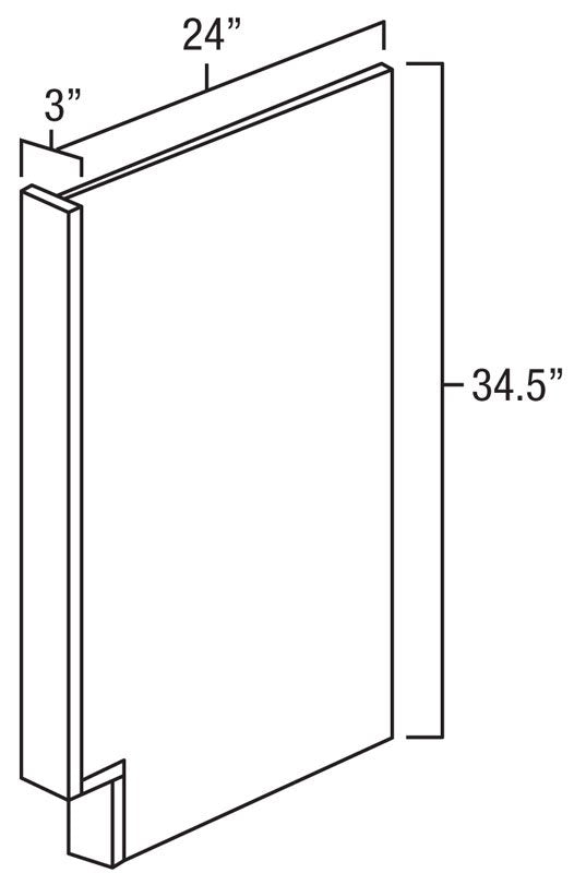 Natural Shaker Base End Panel / Dishwasher Panel