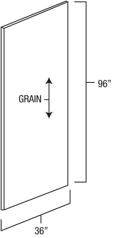 Natural Shaker 36" x 96" Island Panel