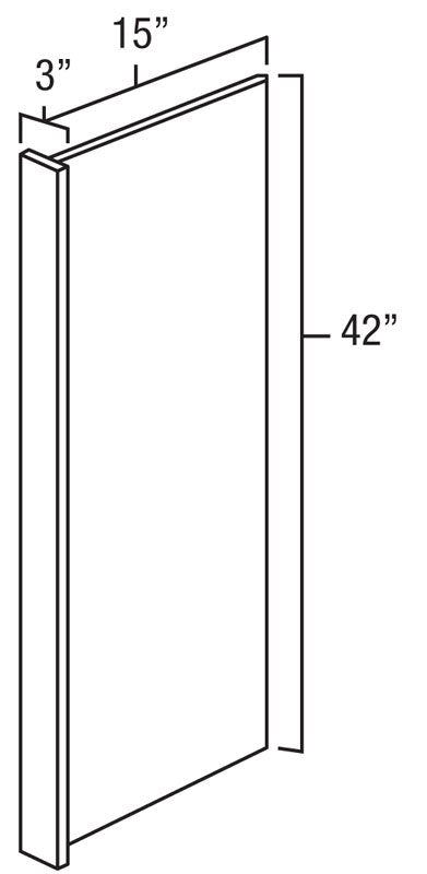 Natural Shaker 15" x 42" Wall End Panel