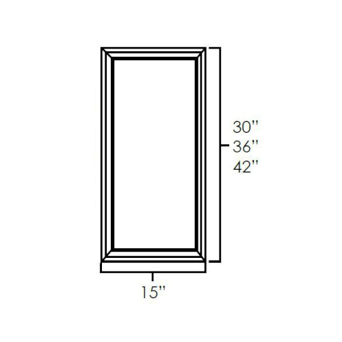 Natural Shaker 15" x 30" Wall Cabinet Plain Glass Door