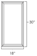 Natural Shaker 18" x 30" Single Plain Glass Door