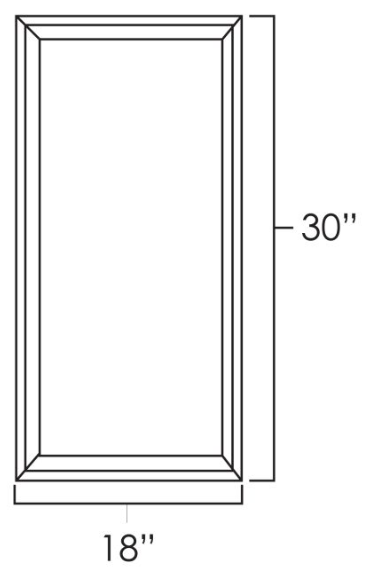 Natural Shaker 18" x 30" Single Plain Glass Door