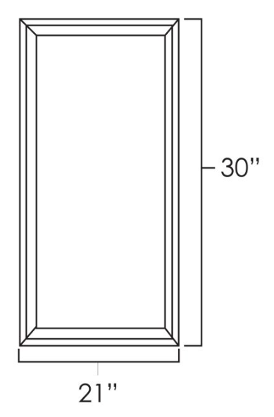 Natural Shaker 21" x 30" Single Plain Glass Door