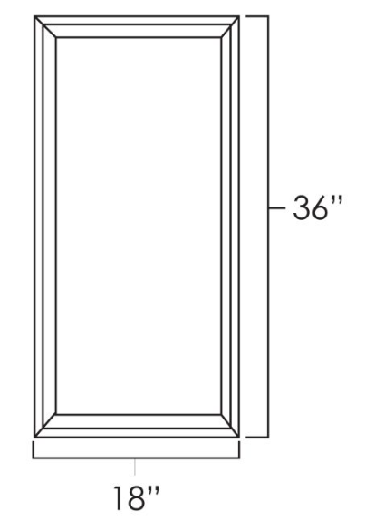 Natural Shaker 18" x 36"  Single Plain Glass Door