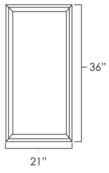 Natural Shaker 21" x 36"  Single Plain Glass Door