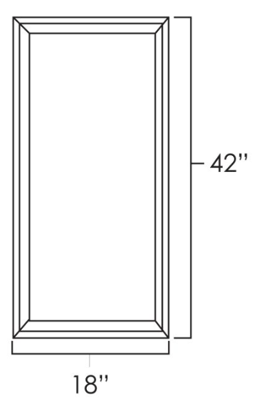 Natural Shaker 18" x 42"  Single Plain Glass Door