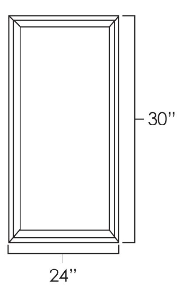 Natural Shaker 24" x 30" Wall Cabinet Plain Glass Doors