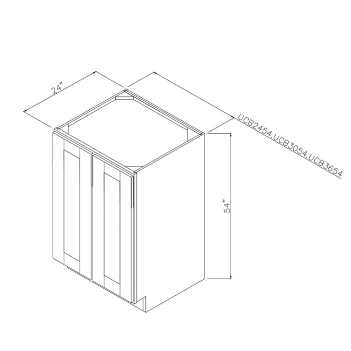 Sage Green Shaker 36" W x 54" H Bottom Pantry Cabinet