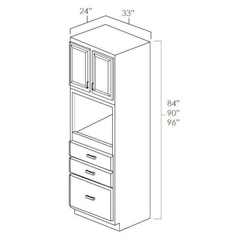 Natural Shaker 33" x 96" Universal Oven Cabinet