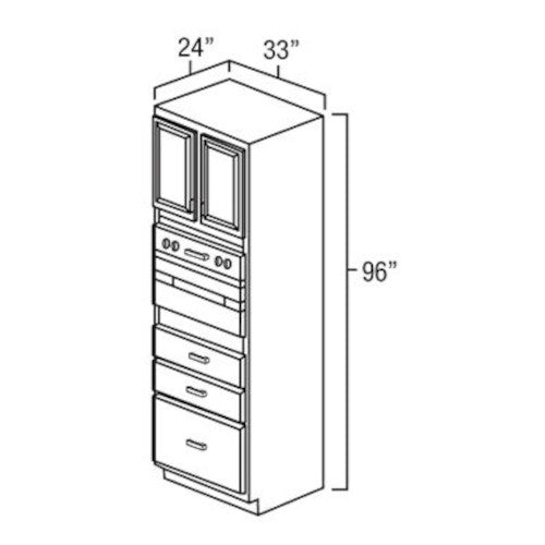 Toffee Shaker 33" x 96" Universal Oven Cabinet