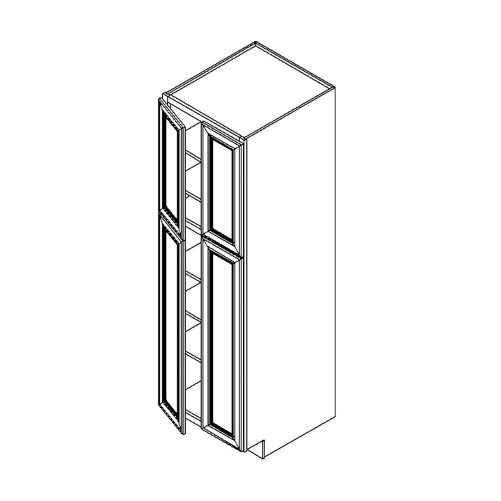 White Slim Shaker 24"W X 96"H Wall Pantry